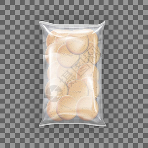 广告袋透明塑料纸片饼干包装海豹筹码咖啡产品零售小吃巧克力嘲笑小样盒子插画