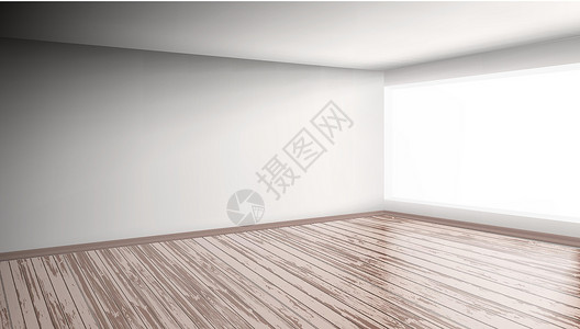 白色地板现代亮光内部空室阁楼开放图书馆楼梯木地板房子地面白墙家具休息室插画