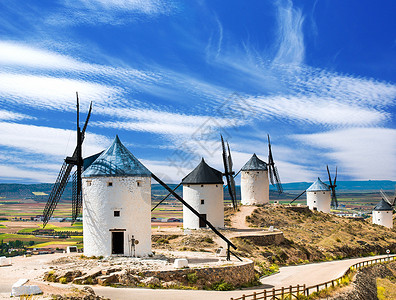 风车群文化城堡建筑学城市传统旅行密语天空建筑地标背景图片