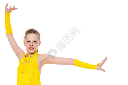 小女生体操特写舞蹈家杂技微笑芭蕾舞运动冒充头发训练学校青年背景图片