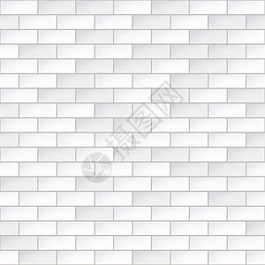 简单白砖墙无缝模式背景图片