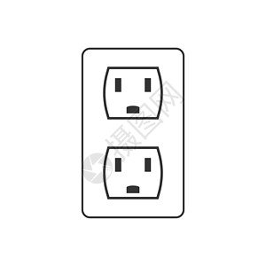 插头转换器电源插座图标 矢量说明 平面设计剪贴连接器塑料交流电力量绘画电气尼玛适配器活力插画