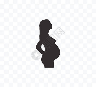 母性怀孕妇女 双影图标 矢量插图 平坦卡通片父母卡片孩子成人身体腹部母亲婴儿绘画插画