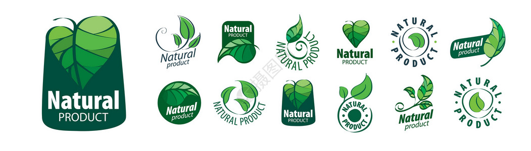 环境标签白色背景上的一组矢量图标天然产品草图刷子生态邮票标签食物徽章品牌横幅环境插画