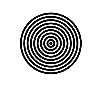 24色环同心圆元素 黑白色环 声波单色图形的抽象矢量图圆形线条散热技术中心螺旋几何学墙纸白色标识插画