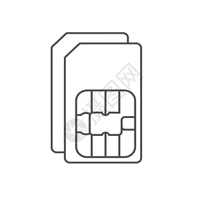 双重SIM卡图标 矢量插图 平面设计系统细胞技术身份信息框架芯片电讯手机全球背景图片