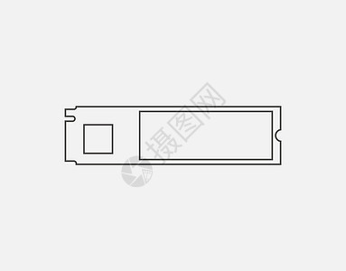 平方米固态硬盘 ssd m2 图标 矢量图 平面设计电脑电路板贮存色谱硬盘木板笔记本数据技术容量插画