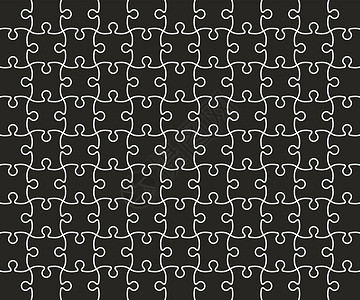 Jigsaw 谜题网格模板 黑色 矢量插图背景图片
