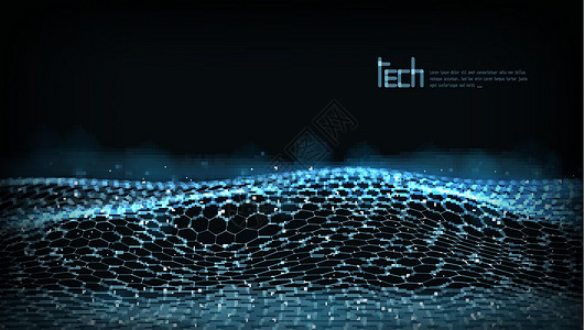 摘要 3D 未来多点和线条技术结构网格商业多边形三角形粒子智力场地互联网数据网络背景图片