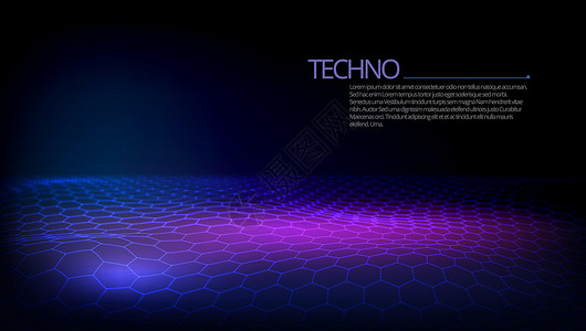 3D 未来六边形技术概念黑暗背景数据运动技术源网络活力作品卡片优雅插图商业背景图片