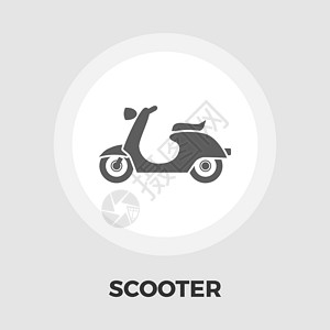 魔托车Scooter 平板车牌图标胡蜂类发动机速度自行车摩托车车辆旅行送货运输车轮插画