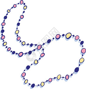漂浮蓝色珠子色彩多彩的比喻颈部矢量图标说明插画
