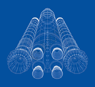 火箭图空间火箭构想纲要技术飞船旅行宇宙3d科学插图探索宇航员航程背景