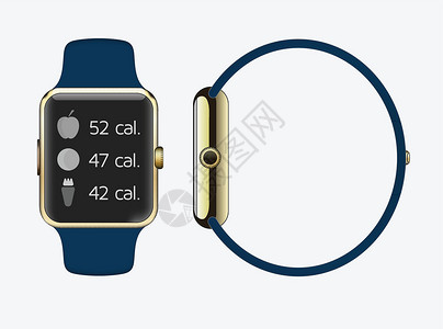 苹果手表充电画面具有智能界面的智能监视显示图示色彩多彩矢量说明图标时间导航讯息技术运动邮件橙子手表插图手镯插画
