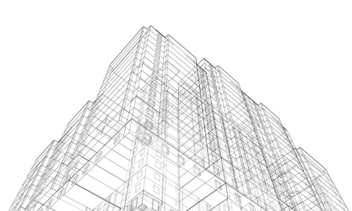 多层楼建筑的电线框架模型房子文档住房线条插图设计师建筑师建造原理图建筑学背景图片