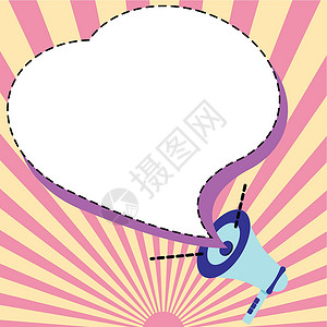 线图扩音器制作最近的广告 一个响亮的扩音器扬声器制作新公告的插图 显示延迟广播的放大器草图生日框架商业创造力蓝色卡通片气泡图形墙插画