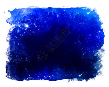 含亮星的水彩色空间纹理水彩宇宙星系蓝色边界星云框架星星边缘墨水背景图片