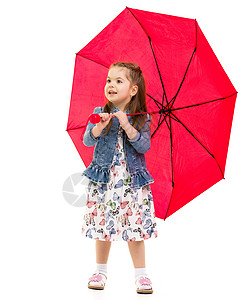 小女孩在伞下孩子雨衣下雨女性童年家庭阳伞季节天气太阳图片