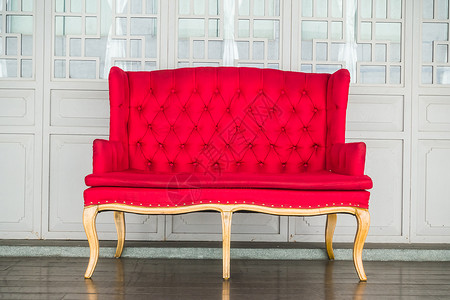 红沙发扶手椅皇家房间白色红色椅子家具背景图片