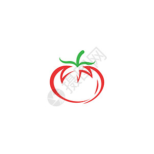 番茄图图标标识设计矢量说明绿色饮食红色食物白色插图叶子蔬菜背景图片