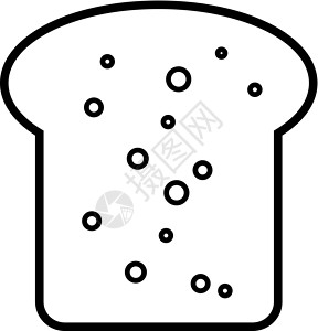 黑白羊角片在白色矢量符号符号上分隔的 面包条图标插图插画