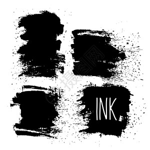 inkInk 矢量纹理设置液体边界空白收藏刷子斑点横幅飞溅绘画墨迹设计图片