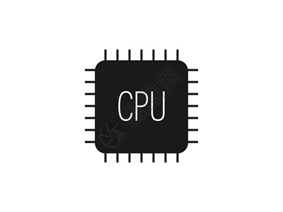 Cpu 处理器图标 矢量插图 平板设计芯片电子木板界面技术用户白色网络电路电脑背景图片