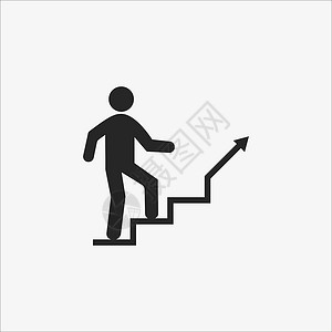楼梯 职业阶梯图标 矢量插图 平面设计领导入口工作人士进步创造力导航商务成功梯子背景图片