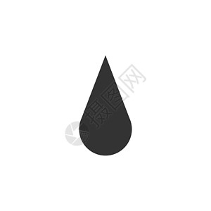 水滴图标 矢量插图 平板设计 白色背景的灰色钓鱼反射眼泪环境生态雨滴讲话标识网络黑色背景图片