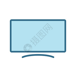电视ui智能电视线性蓝色图标隔离在白色背景上 智能设备技术平面矢量图标 带有蓝色笔划 用于网络和移动应用程序 ui 设计和打印 智能电视设计图片