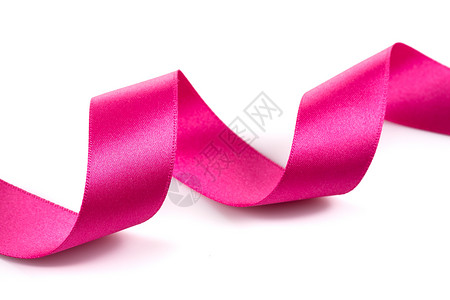 粉色丝带赞成礼物线圈胸部派对卷曲绳索磁带白色飘带背景图片