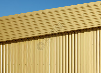 铝波纹金属墙蓝色床单材料几何学瓦楞铆钉天空通灵条纹建筑学背景图片