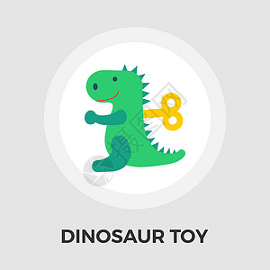 恐龙娃娃Dinocons 平面图标怪物蜥蜴娃娃牙齿夹子婴儿艺术童年外星人绘画插画
