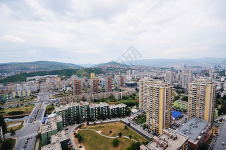 波黑萨拉热窝萨拉耶沃市风景中心天际旅行眼睛景观房子旅游首都街道全景背景