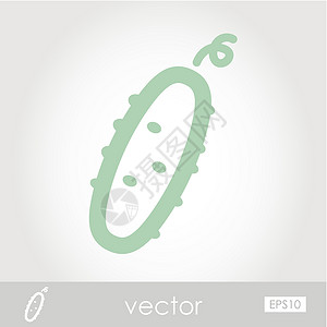 天然产物矢量黄瓜图标插画