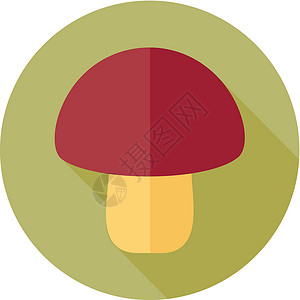 长阴影的蘑菇平板图标产物果汁营养食物饮食蔬菜农业植物背景图片