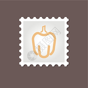 方形邮票Pepper邮票 概括矢量说明插画