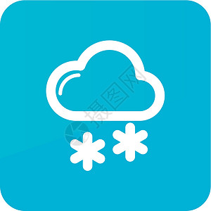 带云的冰雪图标 气象 天气预报数据按钮季节天空电脑蓝色插图背景图片
