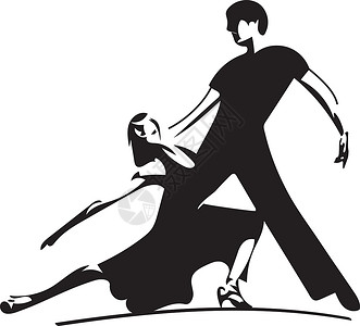 一对跳拉丁人拉丁美洲舞蹈一对插图姿势娱乐运动艺术家拥抱草图夫妻戏服绘画现代舞插画