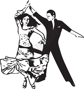 马尼拉爱莎拉丁美洲舞蹈一对插图拉丁运动探戈舞蹈家夫妻演员绘画姿势热情现代舞插画