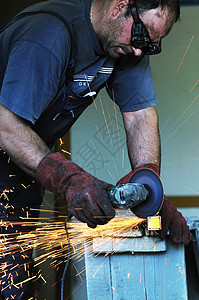 金属眼镜工业工人火花安全维修工艺劳动工厂面具金属就业职业纺纱背景