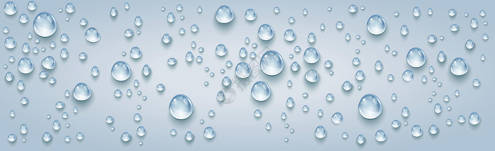 淡蓝色水滴轻蓝背景的水滴 以淡蓝色背景反射玻璃窗户气泡收藏生态蓝色环境插图宏观插画