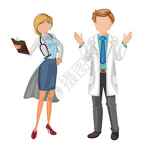 男女医生 护士或有秩序的白人背景 疾病和病毒的治疗  病媒职业从业者工人卫生医学医疗女士男性健康医师背景图片