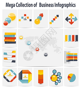 数字化商业Mega 集合信息图表模板业务概念向量它制作图案互联网框架解决方案数字化房子数据生长城市收藏图学插画
