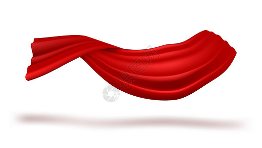 红色天鹅绒白色的红色丝绸制造业飞行 Banner 模板曲线艺术仪式材料海浪奢华插图运动纺织品庆典设计图片
