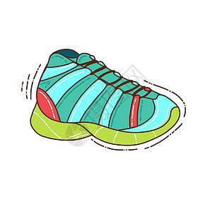 户外运动鞋为儿童和成人提供徒步运动鞋插画