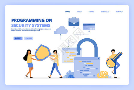 为商业 金融 技术活动编写安全系统 以保护用户隐私和安全 可用于登陆页面模板 ui ux web 移动应用程序海报横幅网站传单广背景图片