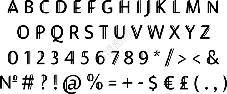 哥特字体几何字母组插画