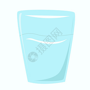 空玻璃杯玻璃杯 水在白色背景上设计图片