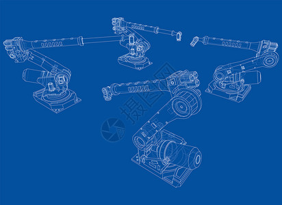 机电图一种工业机器人操纵者科学力学电脑手臂草图工厂技术机械商业工程背景